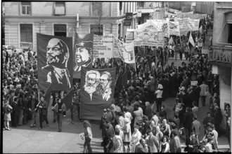 May Day demonstration in Zurich 1972, communists.
