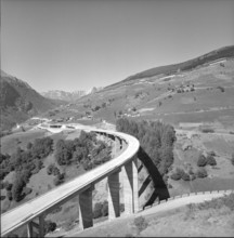 Road to Grand-Saint-Bernard at Val d'Aosta 1962.