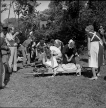 Medical service demonstration, Colombier 1963.