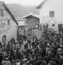 Voting in Disentis, 1945.