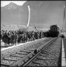 Inauguration of the new Rhine bridge; 1958.