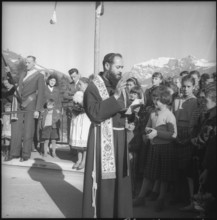 Max Schmidheiny, inauguration of the new Rhine bridge; 1958.