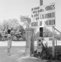 Protest against the Autobahn Genf-Lausanne, 1964.