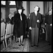 Max Petitpierre with his wife, reception in Neuchatel, 1944.