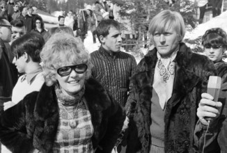 Petula Clark, Adriano Celentano and Nino Ferrer; Laax 1968.