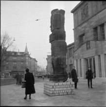 Mexican Toltec-sculpture at the Kunsthaus Zurich 1959.