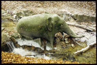 Stone elephant in Elephant stream, Witikon.