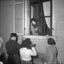 Children celebrating the end of the school semester in 1950.
