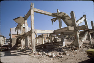Ruin in village destroyed by earthquake 1981.