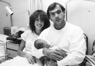 Ruedi Elsener with his wife Jenny Lee and daughter Nina, 1980.