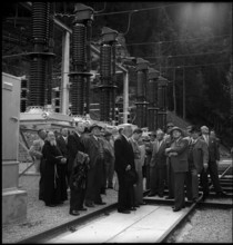 Zurich town-government visiting Juliawerk Tiefencastel 1949.