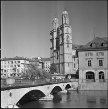Grossmunster, Munster bridge, Helmhaus, Zurich 1964.