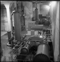Lavey power station, turbine room 1952.