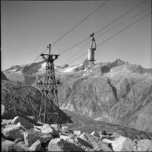 Cement transport cableway Oberwald-Oberaar 1951.