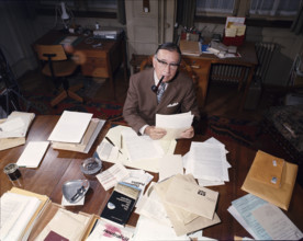 In the office at his home on Rennweg in Zurich.