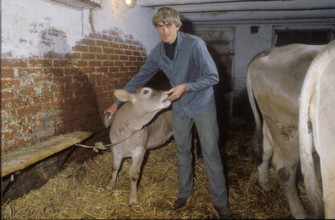 Urs Zimmermann, race cyclist and farmer 1986.