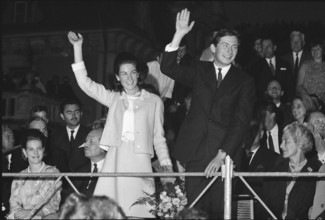 Wedding party of Prince Hans-Adam and Marie of Liechtenstein, 1967.