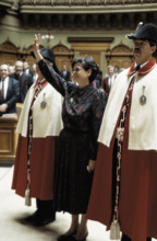 Ruth Dreifuss is swearing after being elected.