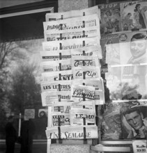 Newspapers at Kiosk, 1947.