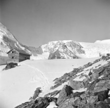 Mountain hut in the Valais Alps.