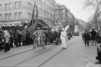 Protest of Bunkerjugend in Zurich, carnival 1971.