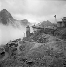 Albigna dam, building site 1958.