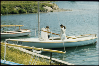Reza Cyrus Pahlavi and Mahnaz of Persia on Lake St. Moritz, 1970.