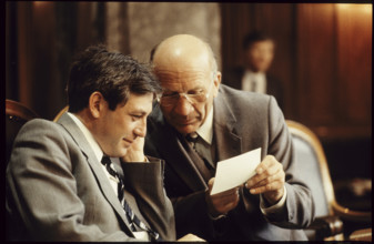 Carlo Schmid and Franz Muheim, members of the Council of States 1984.