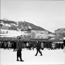 People at betting offices in St. Moritz 1969.