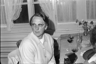 Celebration for downhill world champion Annerosli Zryd, Adelboden 1970.