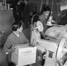 Tibetan refugees working in Pan factory, Rikon 1967.