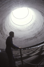 Nuclear power station Gösgen, cooling tower inside, 1980