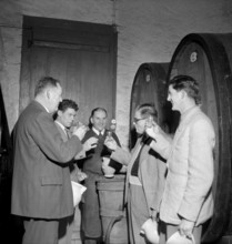 Lausanne"", wine auction, tasting with cheese, 1954