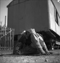 Yenish girl living on camping site near Geneva, 1945