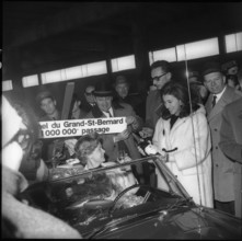 First millionth car passing the Great St. Bernhard road tunnel in 1967
