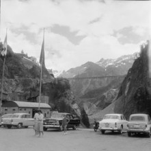 Luzzone dam: building site 1960