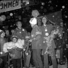 Celebration for downhill world champion Annerösli Zryd, Adelboden 1970