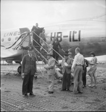 New Swissair DC4 in Basel-Mulhouse 1947