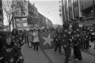 Protest of Bunkerjugend in Zurich, carnival 1971