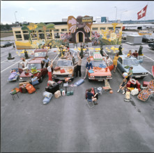 Family holiday: going camping with own car, symbol 1973