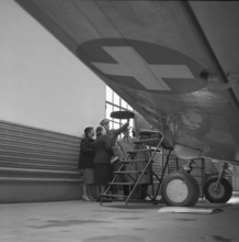 Visitors at Dübendorf military airfield 1954
