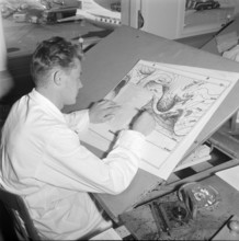 Airport weather service, weather map, Zurich-Kloten 1957