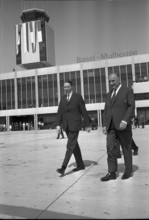 Tschudi and Pompidou at the reopening of Basel-Mulhouse airport in 1970