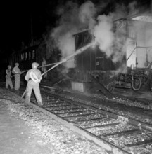 Combined civil defense training in Schaffhausen, 1957