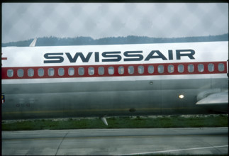 Airplane with Swissair logo, 1980