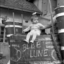 Baby at vintage in Riex themed Bébé Lune, 1957