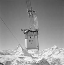 Cableway Gornergrat with Matterhorn 1957
