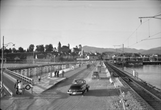 Rapperswil lake barrage; 1950