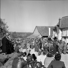 Protest against clearing up of border between Switzerland and Germany; 1957