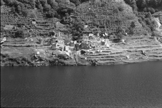 Corippo flooded in the water of Vercasca reservoir in 1966